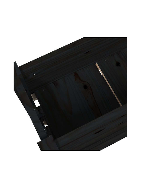 vidaXL Blumenkasten Hölzernes Schwarz 77x25x104.5cm.