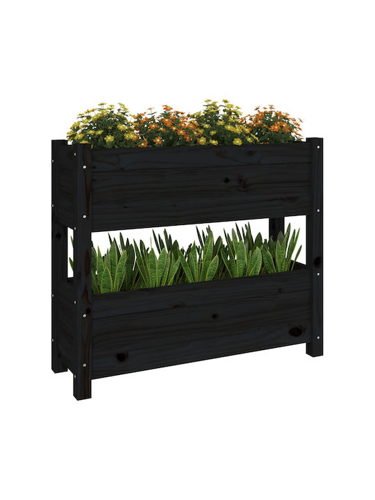 vidaXL Planter Box Lemn Negru 77x25x66cm.