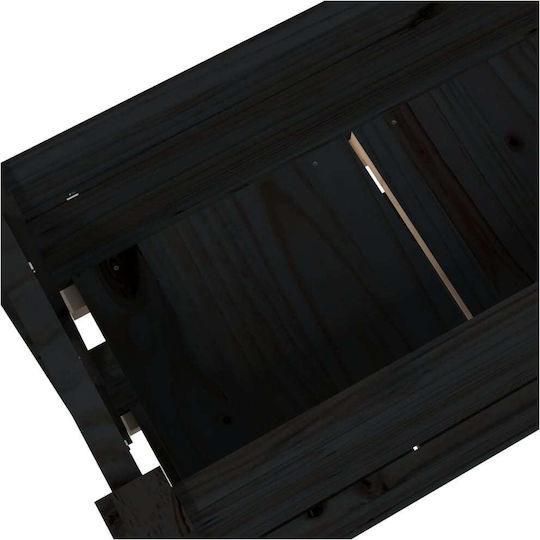 vidaXL Кутия за саксии Дърво Черен 77x25x66см.