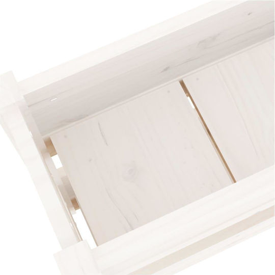 vidaXL Ζαρντινιέρα Ξύλινη Λευκή 112x25x66εκ.
