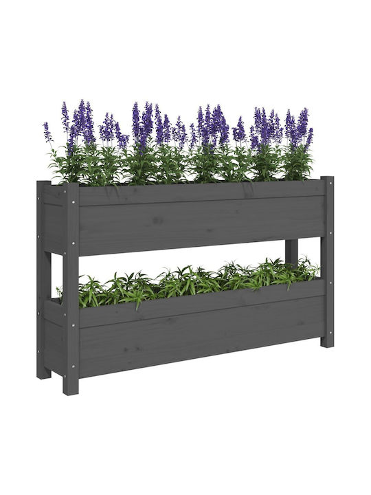 vidaXL Blumenkasten Hölzernes Gray 112x25x66cm.