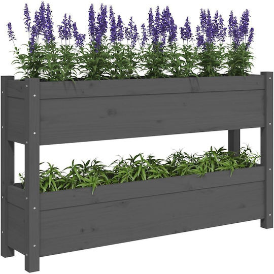 vidaXL Blumenkasten Hölzernes Gray 112x25x66cm.