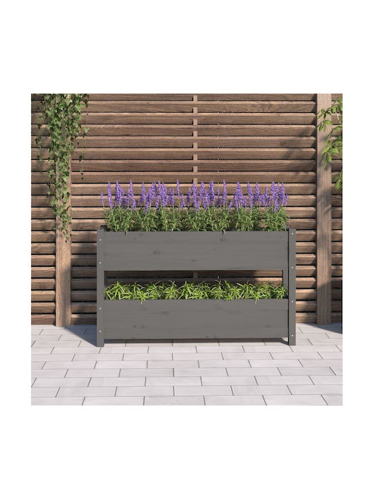 vidaXL Blumenkasten Hölzernes Gray 112x25x66cm.