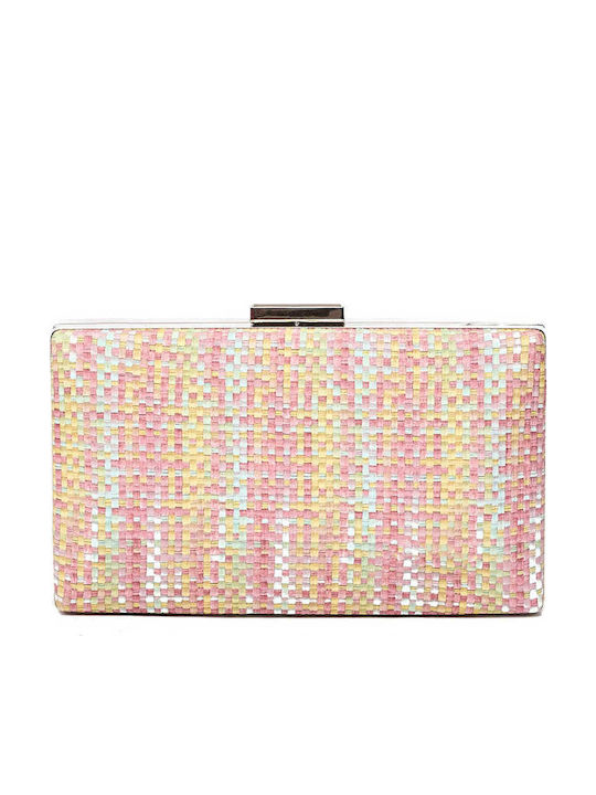 Damentasche Clutch Rosa/Silber
