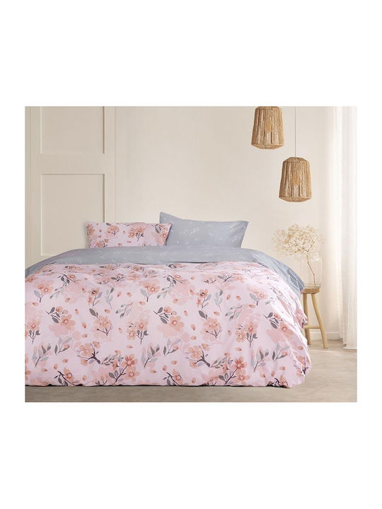 Kocoon Flor Coverlet Queen Size Cotton Pink 220x245cm