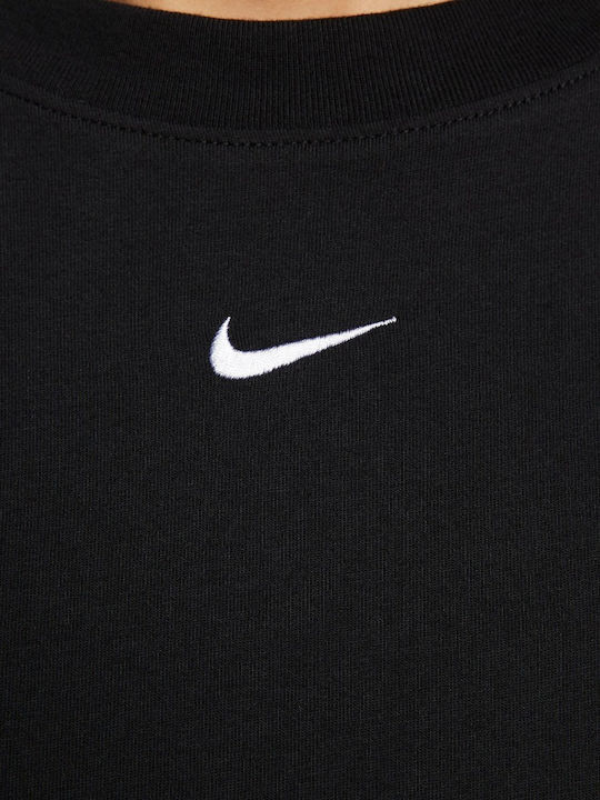 Sportswear Καλοκαιρινό Mini Αθλητικό Φόρεμα T-shirt Κοντομάνικο Μαύρο