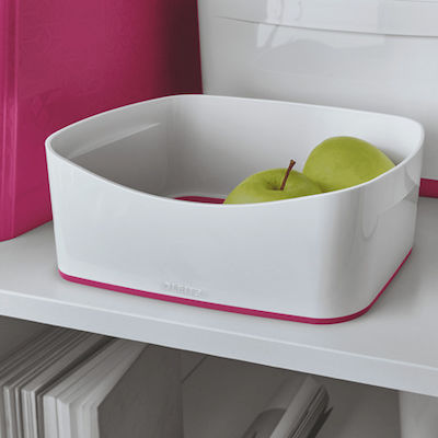 Plastic Organizator de birou 5257 în culoarea Roz 24.6x9.8x16cm.