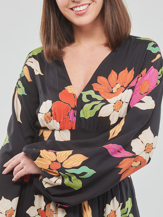 Night Bloom Summer Maxi Dress Black