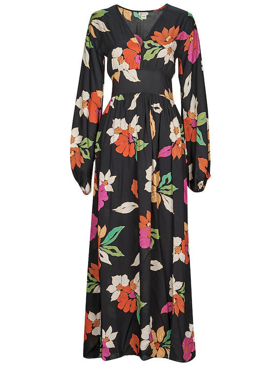 Night Bloom Summer Maxi Dress Black