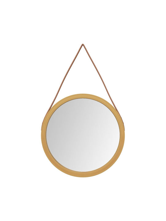 vidaXL Wall Mirror with Gold Wooden Frame Diameter 45cm 1pcs