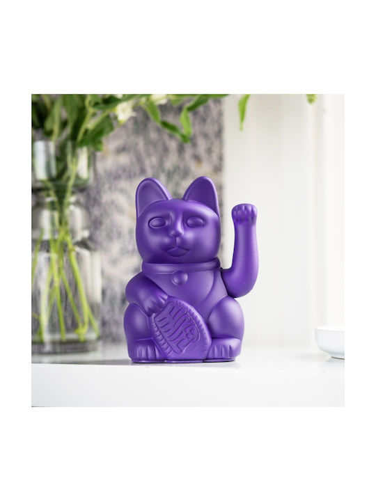 Donkey Decorativă Pisica din Plastic Lucky Cat în Purple 10.5x8.5x15cm 1buc