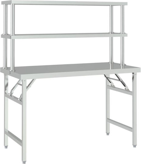vidaXL Ανοξείδωτο Τραπέζι Μ120xΒ60xΥ145cm