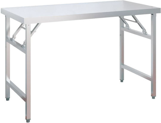 vidaXL Ανοξείδωτο Τραπέζι Μ120xΒ60xΥ145cm