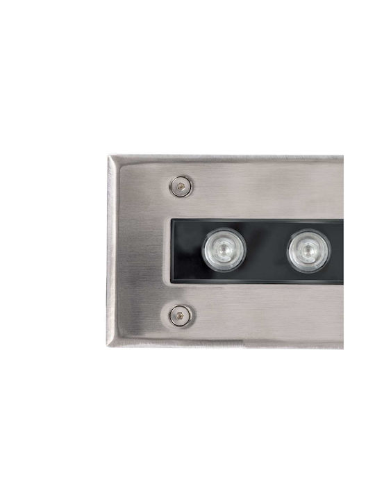 GloboStar Undergroundremvi Outdoor Floor Lamp LED Wall Washer 18W with Blue Light IP68 Silver
