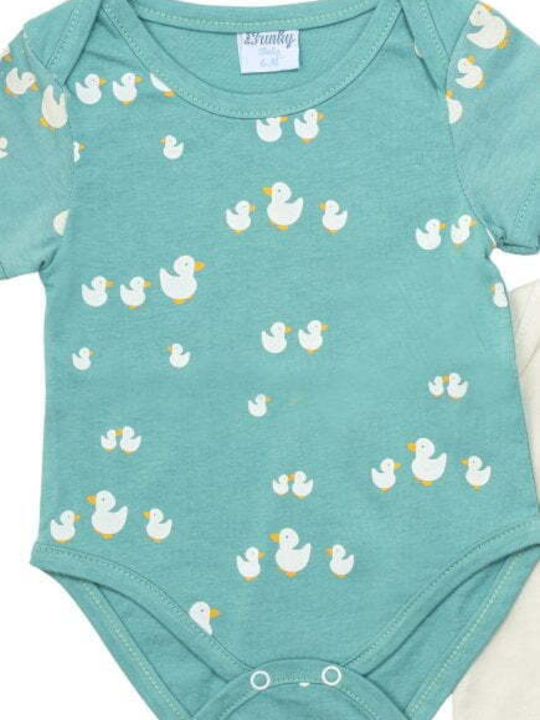 Funky Baby Bodysuit Underwear Set Short-Sleeved Turquoise