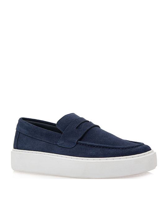 Suede Ανδρικά Loafers σε Μπλε Χρώμα