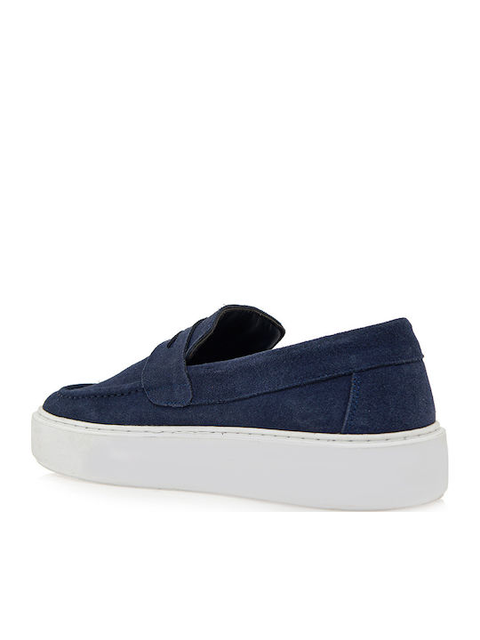 Suede Ανδρικά Loafers σε Μπλε Χρώμα