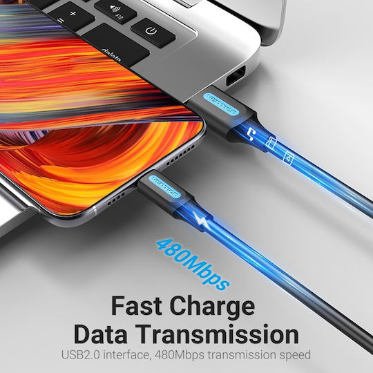 Vention USB 2.0 Кабел USB-C Мъжки - USB-A Черен 2м CORBH