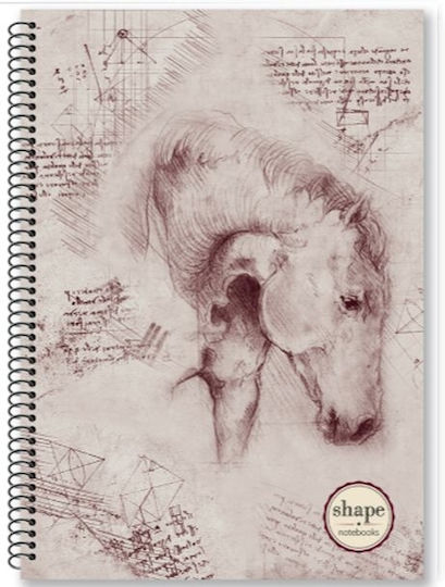 Shape Notebooks Spiral Notebook Ruled A4 60 Sheets 2 Subjects Leonardo 1pcs (Μiscellaneous Designs/Colors)