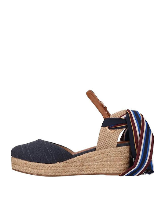 Bella Damenplattformen im Espadrilles-Stil Marineblau