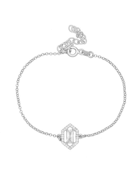 Excite-Fashion Bracelet Chain made of Silver with Zircon