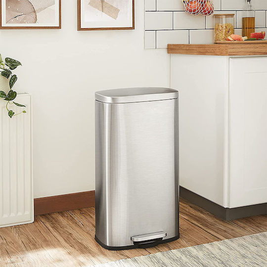 Vesta Waste Bin from Stainless Steel with Pedal Silver 50lt