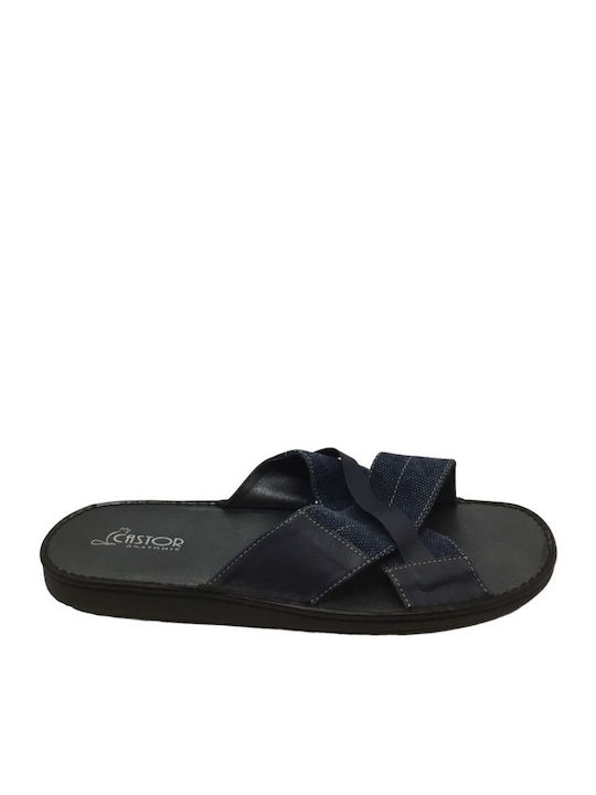 Leder Herrensandalen in Blau Farbe