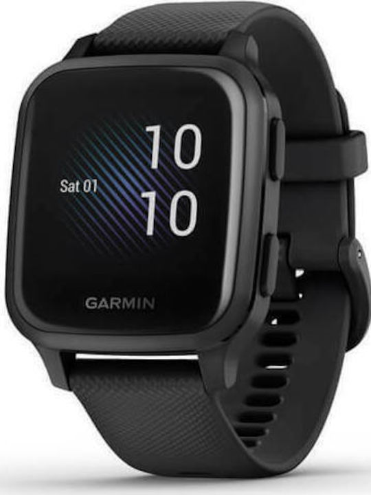 Garmin Venu SQ Music Edition Aluminium 37mm Smartwatch με Παλμογράφο (Black)
