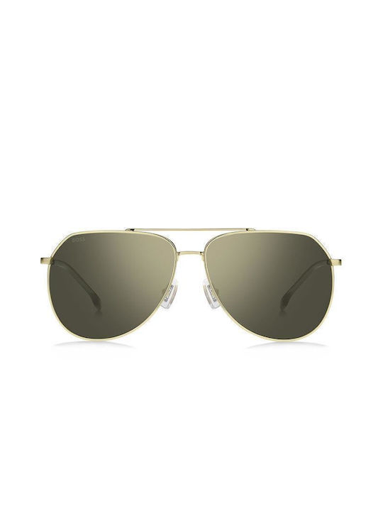 Boss Unisex Sunglasses with Gold Metal Frame and Green Mirror Lens BOSS 1447/S J5G/WM