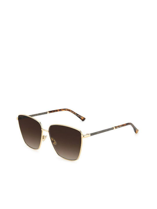 Jimmy Choo Women's Sunglasses with Gold Metal Frame and Brown Gradient Lens Lavi/S 06J/HA