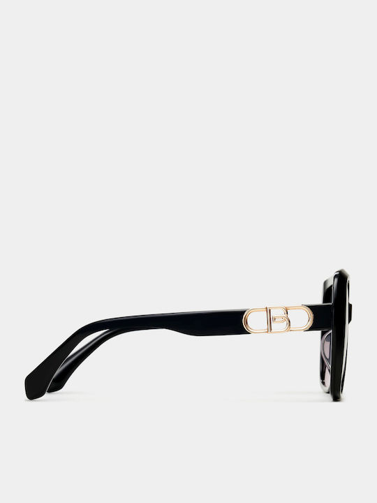 Bolon Damen Sonnenbrille mit Schwarz Kunststoff Gestell und Gray Linse BL3091C10
