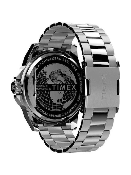 Timex Herrenuhr 38mm Batterie mit Silber Metallarmband