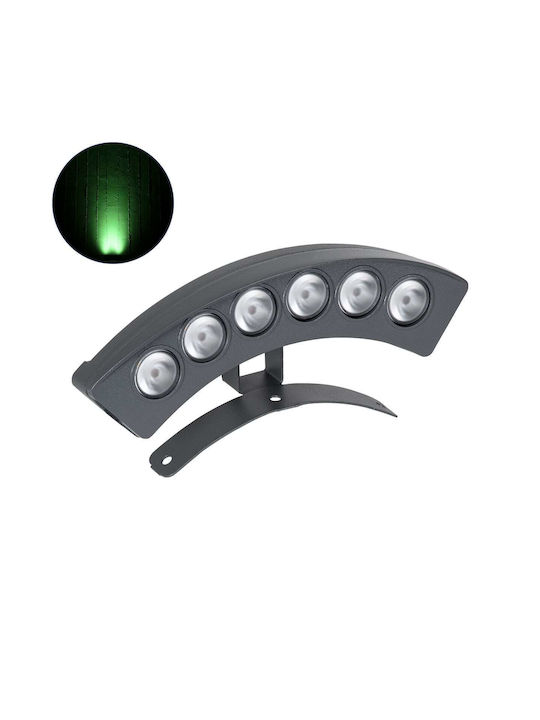 GloboStar Treelight Pflanz Außenstehlampe LED Wall Washer 6W mit Grünem Licht IP67 Graue