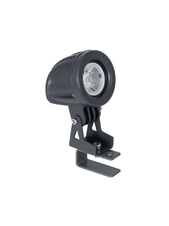 GloboStar Treelighttreeditа Außenstehlampe Projektor LED Außenbereich 3W mit Warmweißem Licht IP67 Graue