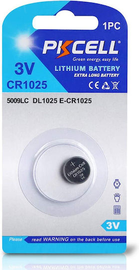 Pkcell Batterie Lithium für Uhren CR1025 3V 1Stück