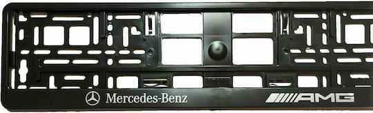 Car License Plate Frame Front - Back Plastic Black 1pcs