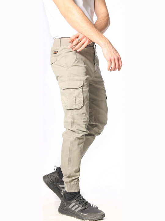 Elastic Cargo Trousers Beige