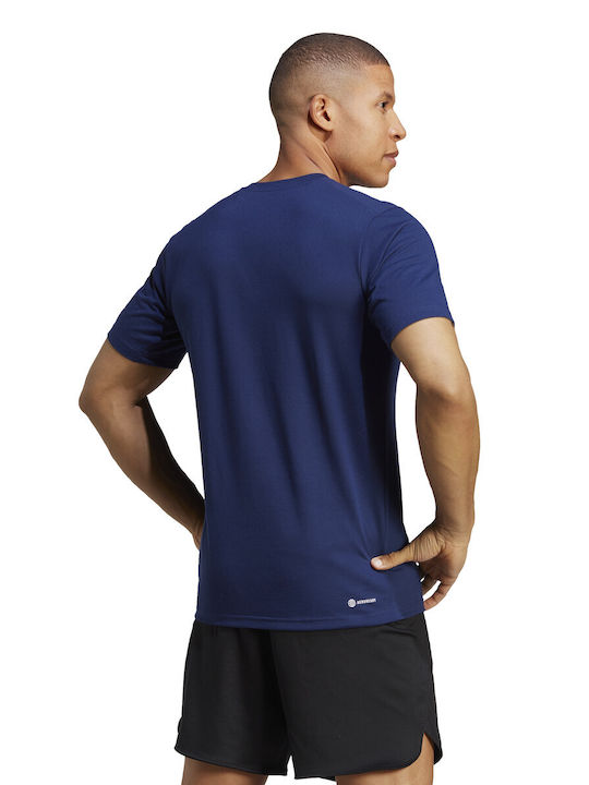 Adidas Train Essentials Seasonal Logo Ανδρικό T-shirt Dark Blue με Στάμπα