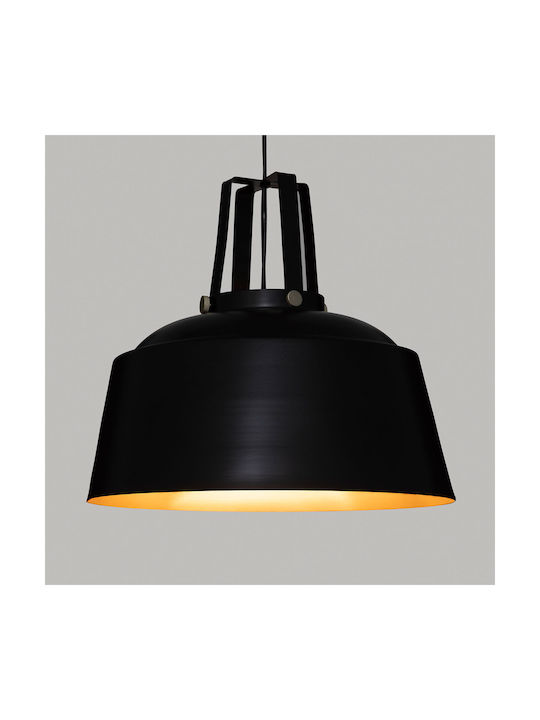 Atmosphera Soul Adjustable Ceiling Light Black Bell with E27 Socket 90cm