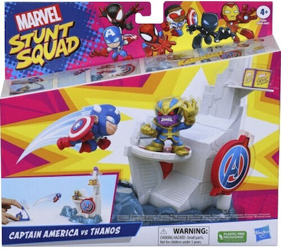 Hasbro Miniatur-Spielzeug Stunt Squad Tower Smash Captain America & Thanos Spielset für 4+ Jahre