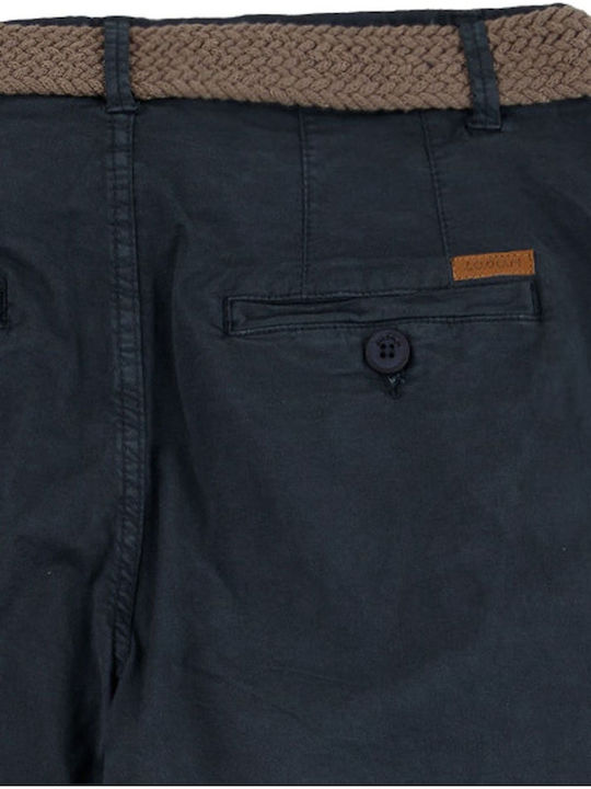 Elastic Navy Blue Chino Trousers