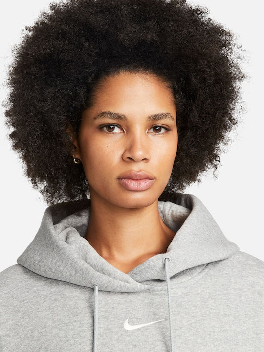 Long Women's Sweatshirt Hooded Gray