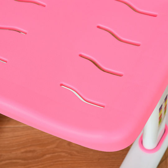 Kids Desk Made of Melamine Pink 70x49x52-77cm