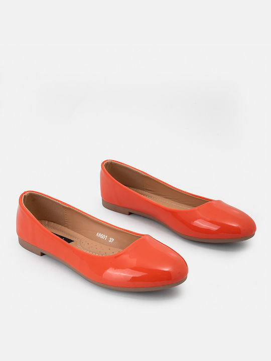 Bozikis Patent Leather Ballerinas A23-208-A8601 Orange