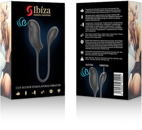 Ibiza Sauger Vagina mit Vibration Klitoris-Sauger Stimulator & Vibrator Black 1Stück