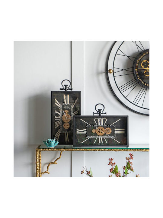 Artekko Tabletop Clock with Indicators Metal Black 78665-DS