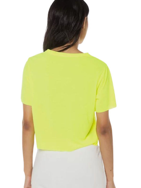 Guess Women's Summer Crop Top Short Sleeve Lime