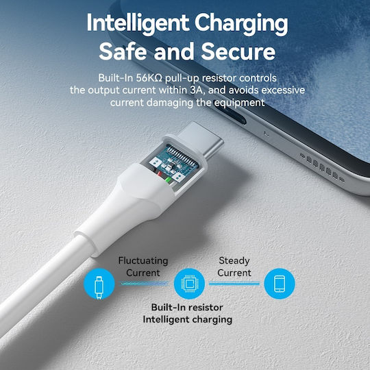 Vention Cablu USB 2.0 USB-C masculin - USB-A Alb 3m CTHWI