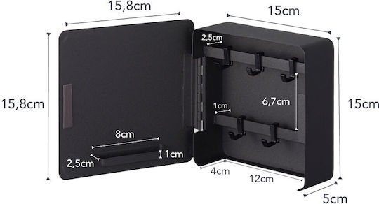 Yamazaki Wand-Schlüsselanhänger Metallisch Tower Mit 5 Haken 15,8x5,5x15,8cm
