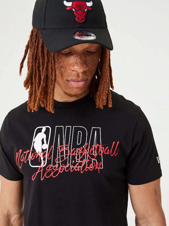 NBA Script Logo Sportliches T-Shirt Schwarz